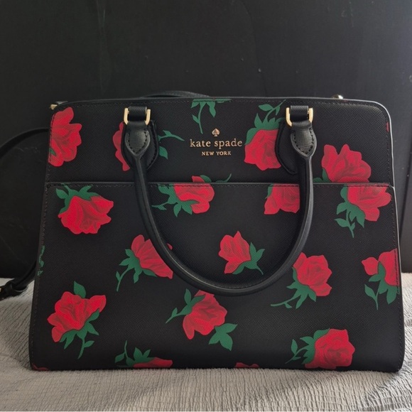 🥳HP🥳Kate Spade NWT Madison Rose Toss Printed Satchel - Picture 5 of 7